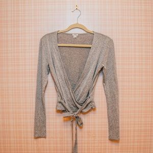 GARAGE Cropped Wrap Sweater